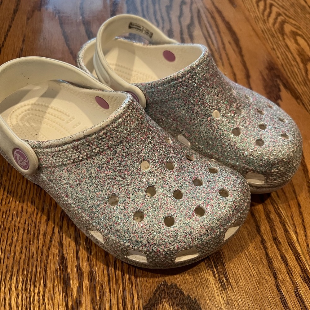 CROCS size 1 kids glitter